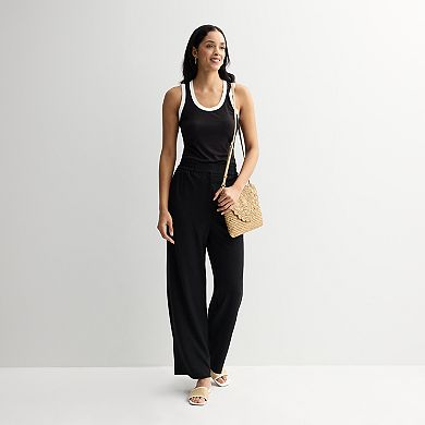 Women's Nine West Elastic Waist Straight Leg Pants