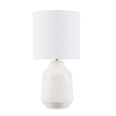 Textured White Ceramic Accent Table Lamp