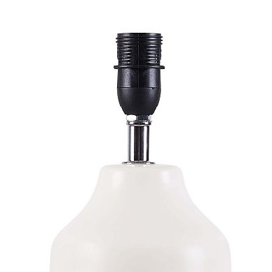 Textured White Ceramic Accent Table Lamp