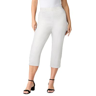 Roaman's Women's Plus Size Plus Size Comfort Stretch Button
