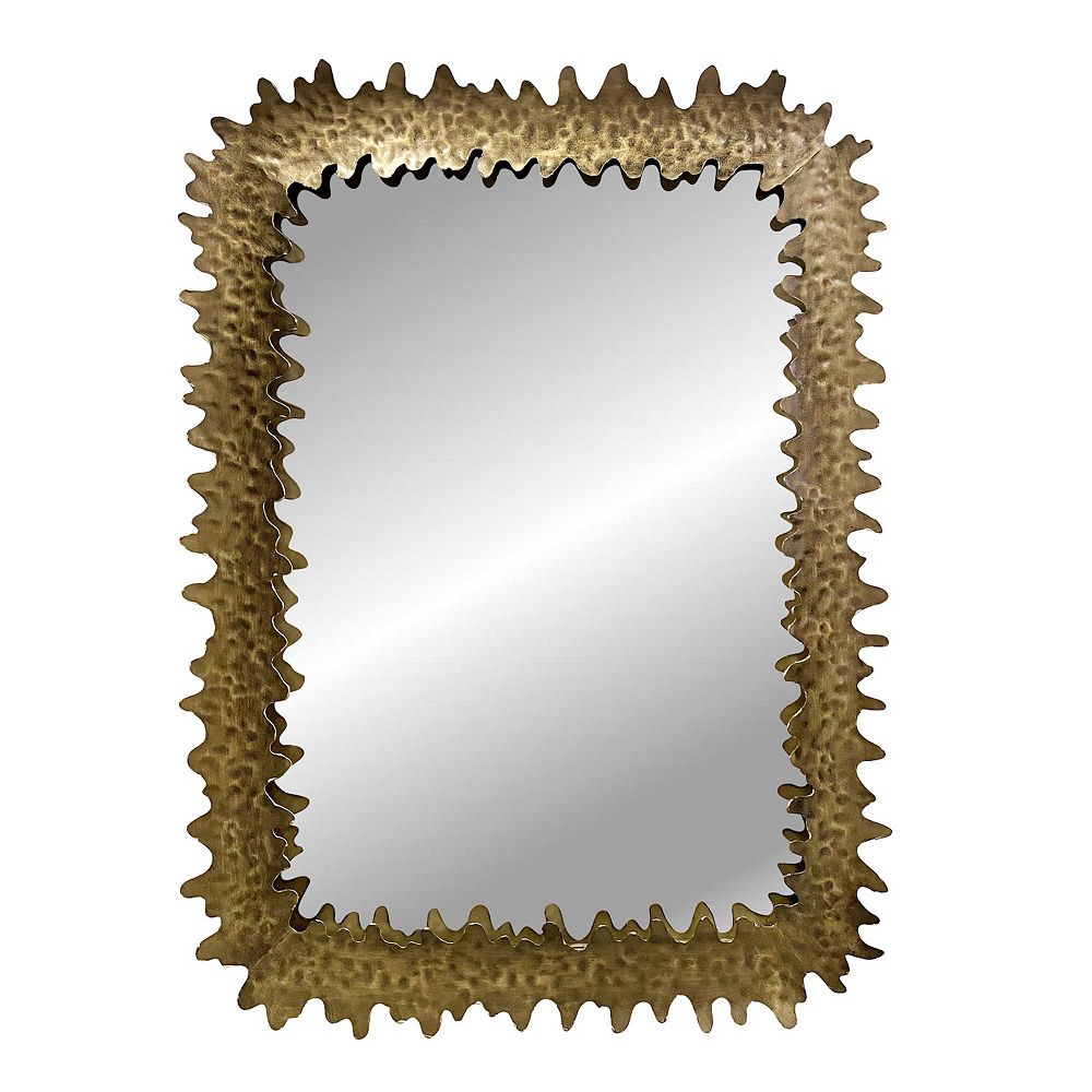 Serrated Elegance: Grandiose Metal Frame Wall Mirror