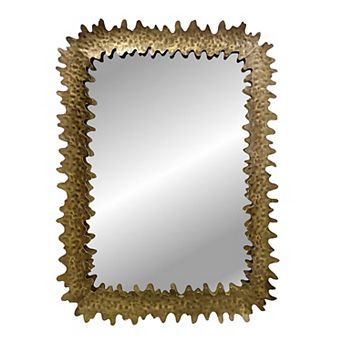 Serrated Elegance: Grandiose Metal Frame Wall Mirror