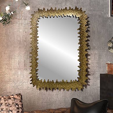 Serrated Elegance: Grandiose Metal Frame Wall Mirror