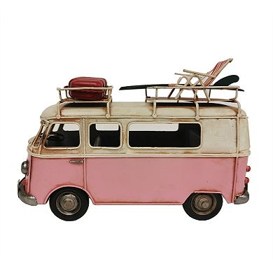 Vw Pink Metal Bus Decor