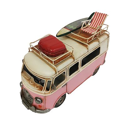 Vw Pink Metal Bus Decor