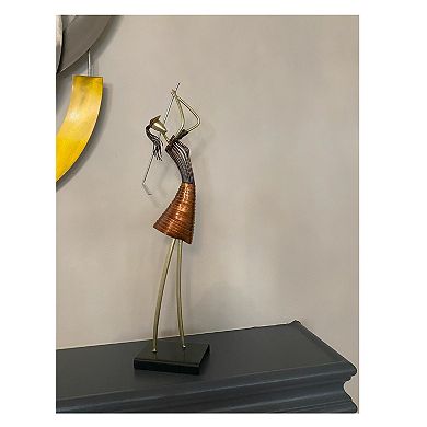 Metal Figurine Lady Playing Golf