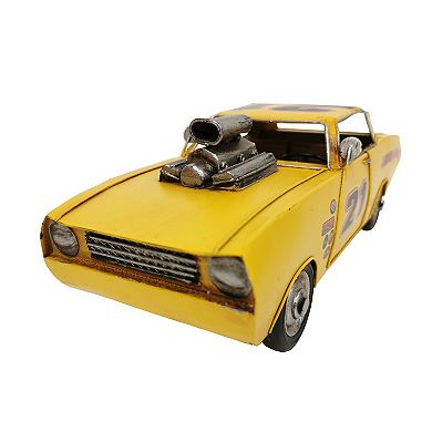 Yellow Hot Rod Metal Model