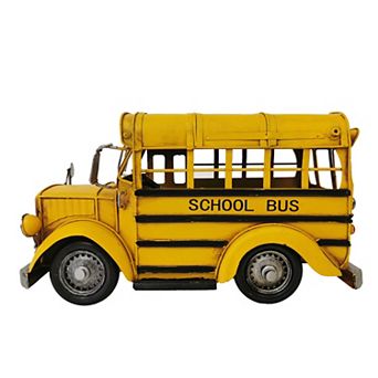 Metal Model School Bus Décor 10.5X5X6 inches