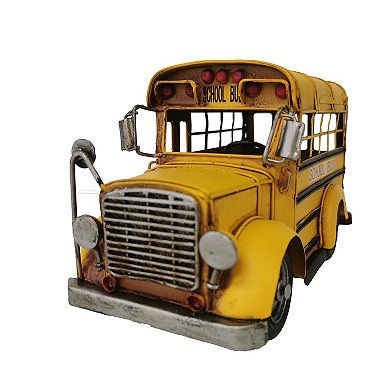 Metal Model School Bus Décor 10.5X5X6 inches