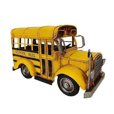 Metal Model School Bus Décor 10.5X5X6 inches