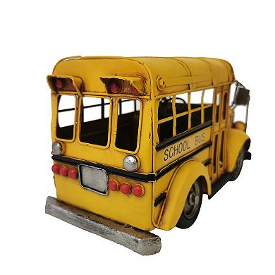 Metal Model School Bus Décor 10.5X5X6 inches