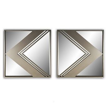 Set Of 2 pc Metal Wall Decorative Mirrors