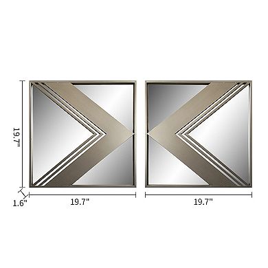 Set Of 2pcs Metal Wall Decorative Mirrors