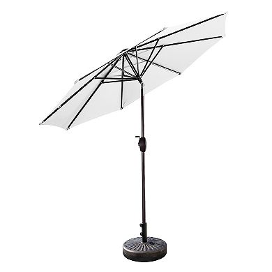 Westintrends 9 Ft. Outdoor/patio Umbrella With Bronze Round Freestanding Weight Base