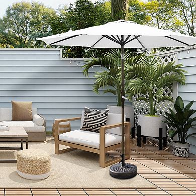 Westintrends 9 Ft. Outdoor/patio Umbrella With Bronze Round Freestanding Weight Base