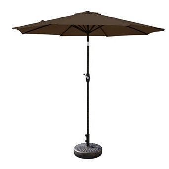 Westintrends 9 Ft. Outdoor/patio Umbrella With Bronze Round Freestanding Weight Base