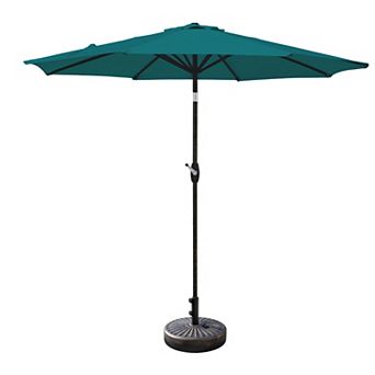 Westintrends 9 Ft. Outdoor/patio Umbrella With Bronze Round Freestanding Weight Base