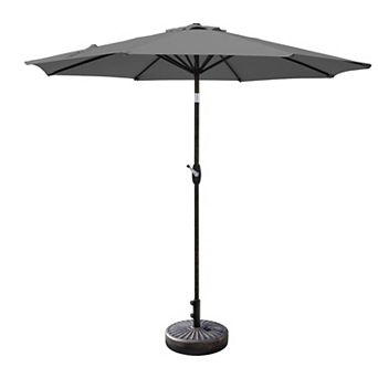 Westintrends 9 Ft. Outdoor/patio Umbrella With Bronze Round Freestanding Weight Base