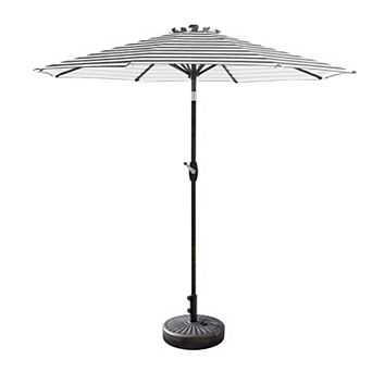 Westintrends 9 Ft. Outdoor/patio Umbrella With Bronze Round Freestanding Weight Base