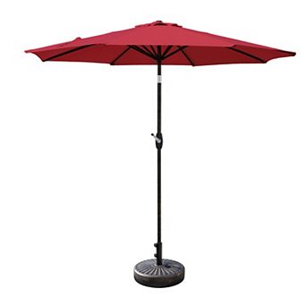 Westintrends 9 Ft. Outdoor/patio Umbrella With Bronze Round Freestanding Weight Base