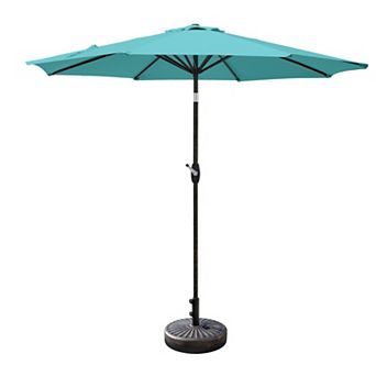 Westintrends 9 Ft. Outdoor/patio Umbrella With Bronze Round Freestanding Weight Base