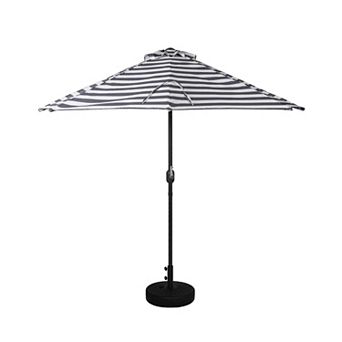 Westintrends 9 Ft. Aluminum Half Market Patio Umbrella With Black Round Freestanding Base