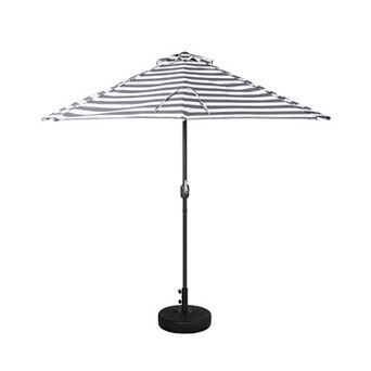 Westintrends 9 Ft. Aluminum Half Market Patio Umbrella With Black Round Freestanding Base