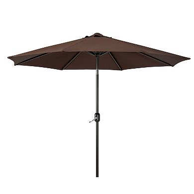Westintrends 9 Ft. Outdoor/patio Crank And Tilt Umbrella With Freestanding Square Weight Base