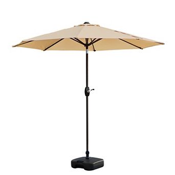 Westintrends 9 Ft. Outdoor/patio Crank And Tilt Umbrella With Freestanding Square Weight Base