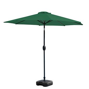 Westintrends 9 Ft. Outdoor/patio Crank And Tilt Umbrella With Freestanding Square Weight Base
