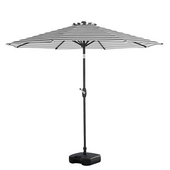 Westintrends 9 Ft. Outdoor/patio Crank And Tilt Umbrella With Freestanding Square Weight Base