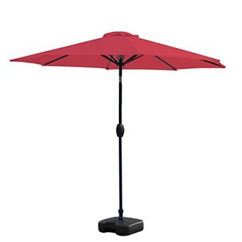 Westintrends 9 Ft. Outdoor/patio Crank And Tilt Umbrella With Freestanding Square Weight Base