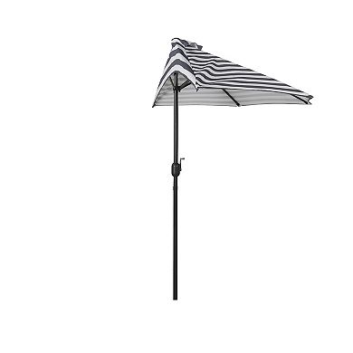 Westintrends 9 Ft. Aluminum Half Market Patio Umbrella With Bronze Round Freestanding Base