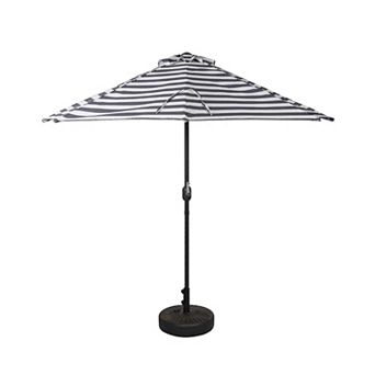 Westintrends 9 Ft. Aluminum Half Market Patio Umbrella With Bronze Round Freestanding Base
