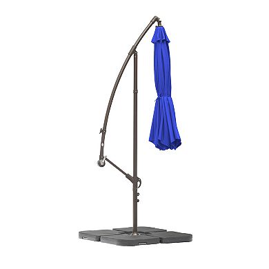 Westintrends 10 Ft. Outdoor/patio Cantilever Hanging Umbrella With Weight Base