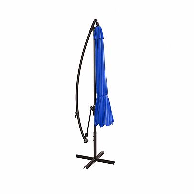 Westintrends 10 Ft. Outdoor/patio Cantilever Hanging Umbrella With Weight Base