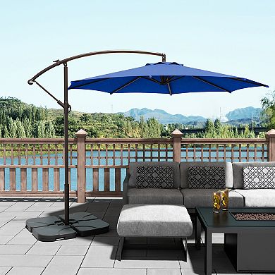 Westintrends 10 Ft. Outdoor/patio Cantilever Hanging Umbrella With Weight Base