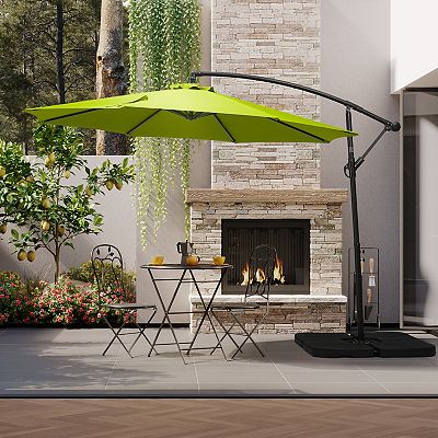 Westintrends 10 Ft. Outdoor/patio Cantilever Hanging Umbrella With Weight  Base