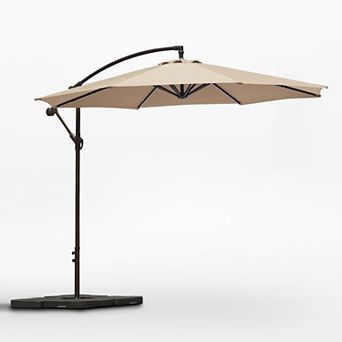 Westintrends 10 Ft. Outdoor/patio Cantilever Hanging Umbrella With Weight Base