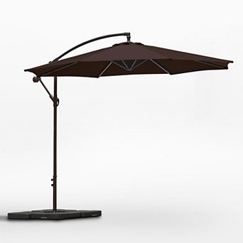 Westintrends 10 Ft. Outdoor/patio Cantilever Hanging Umbrella With Weight Base