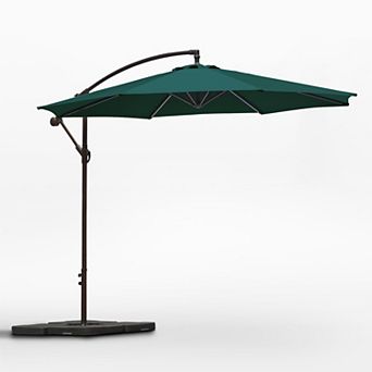 Westintrends 10 Ft. Outdoor/patio Cantilever Hanging Umbrella With Weight Base