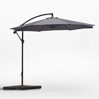 Westintrends 10 Ft. Outdoor/patio Cantilever Hanging Umbrella With Weight Base