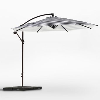 Westintrends 10 Ft. Outdoor/patio Cantilever Hanging Umbrella With Weight Base