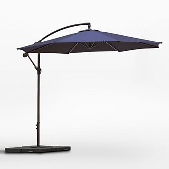 Westintrends 10 Ft. Outdoor/patio Cantilever Hanging Umbrella With Weight Base
