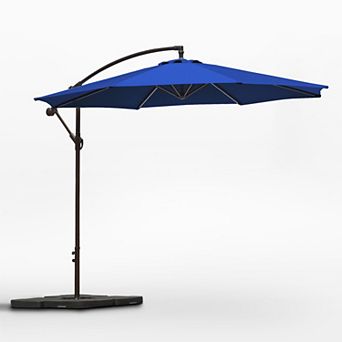 Westintrends 10 Ft. Outdoor/patio Cantilever Hanging Umbrella With Weight Base