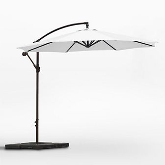 Westintrends 10 Ft. Outdoor/patio Cantilever Hanging Umbrella With Weight Base