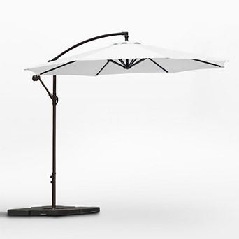 Westintrends 10 Ft. Outdoor/patio Cantilever Hanging Umbrella With Weight Base