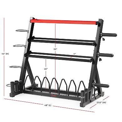 Sunny Health & Fitness All-In-One Mass Weights Storage Rack