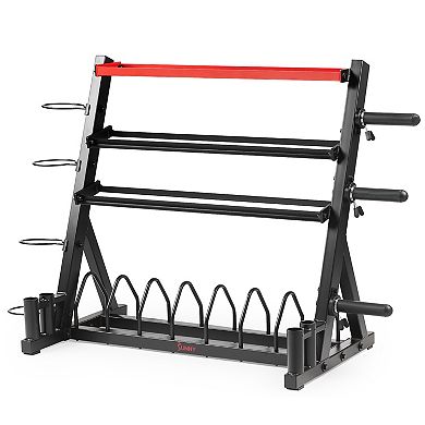 Sunny Health & Fitness All-In-One Mass Weights Storage Rack