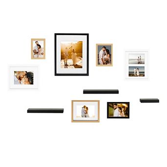 Gallery Wall Frame And Shelf Kit 10 pc Set